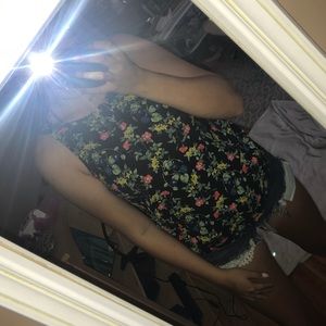 Floral High Neck Tank Top